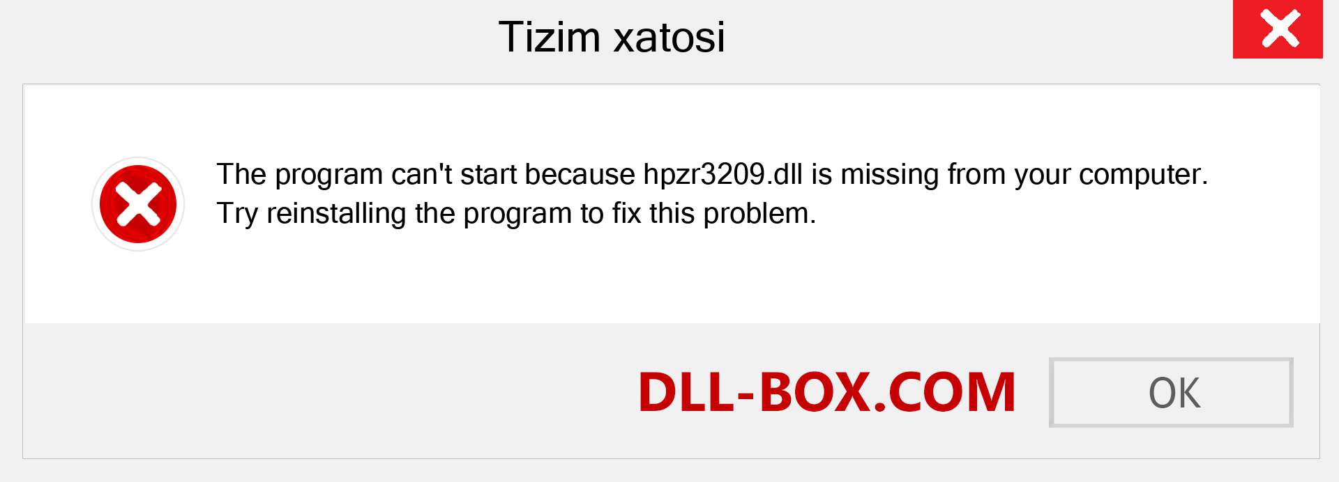 hpzr3209.dll fayli yo'qolganmi?. Windows 7, 8, 10 uchun yuklab olish - Windowsda hpzr3209 dll etishmayotgan xatoni tuzating, rasmlar, rasmlar